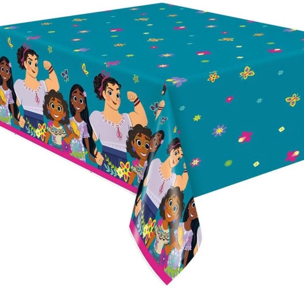 Disney Encanto Party Decor- Plates, Napkins, Tablecloth, Novelty Glasses- 11 pcs